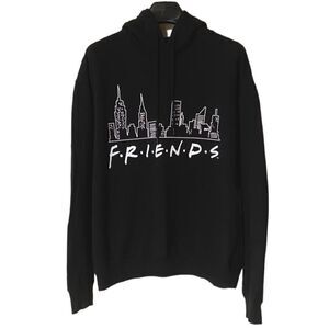 Friends The TV Show Women’s Black Skyline Graphic Pullover Hoodie Sz L